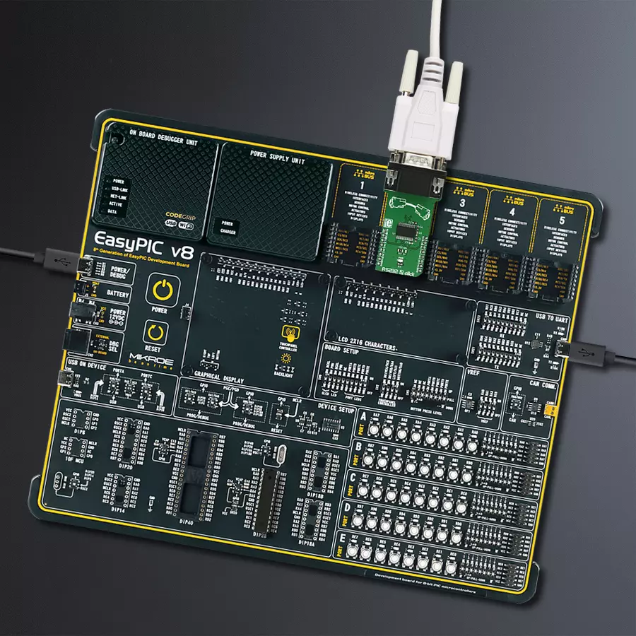 EasyPIC v8 Access DIPMB 1 - upright/background hardware assembly