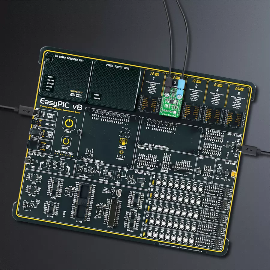 EasyPIC v8 Access DIPMB 1 - upright/background hardware assembly