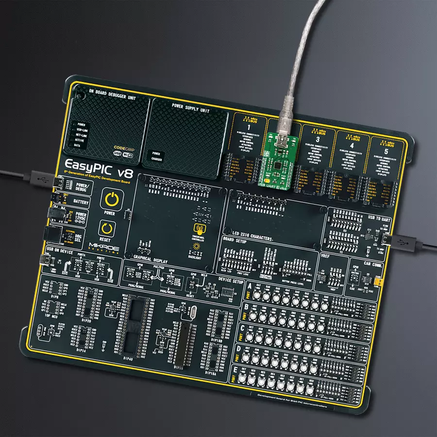 EasyPIC v8 Access DIPMB 1 - upright/background hardware assembly