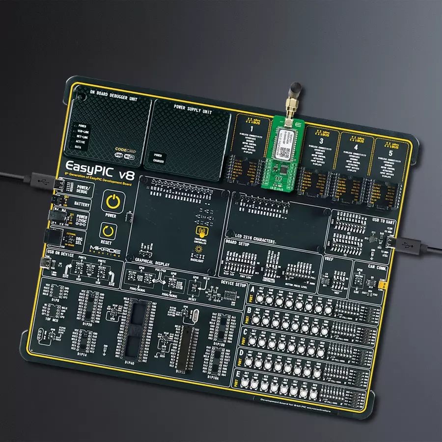 EasyPIC v8 Access DIPMB 1 - upright/background hardware assembly