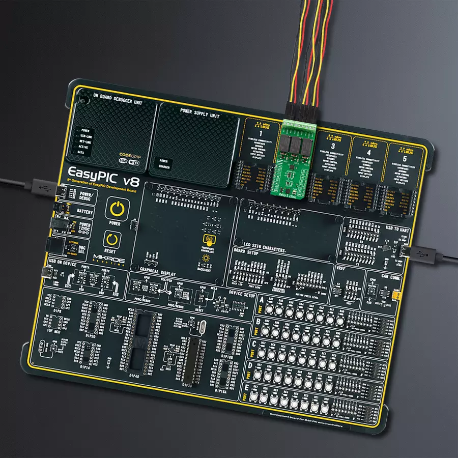 EasyPIC v8 Access DIPMB 1 - upright/background hardware assembly