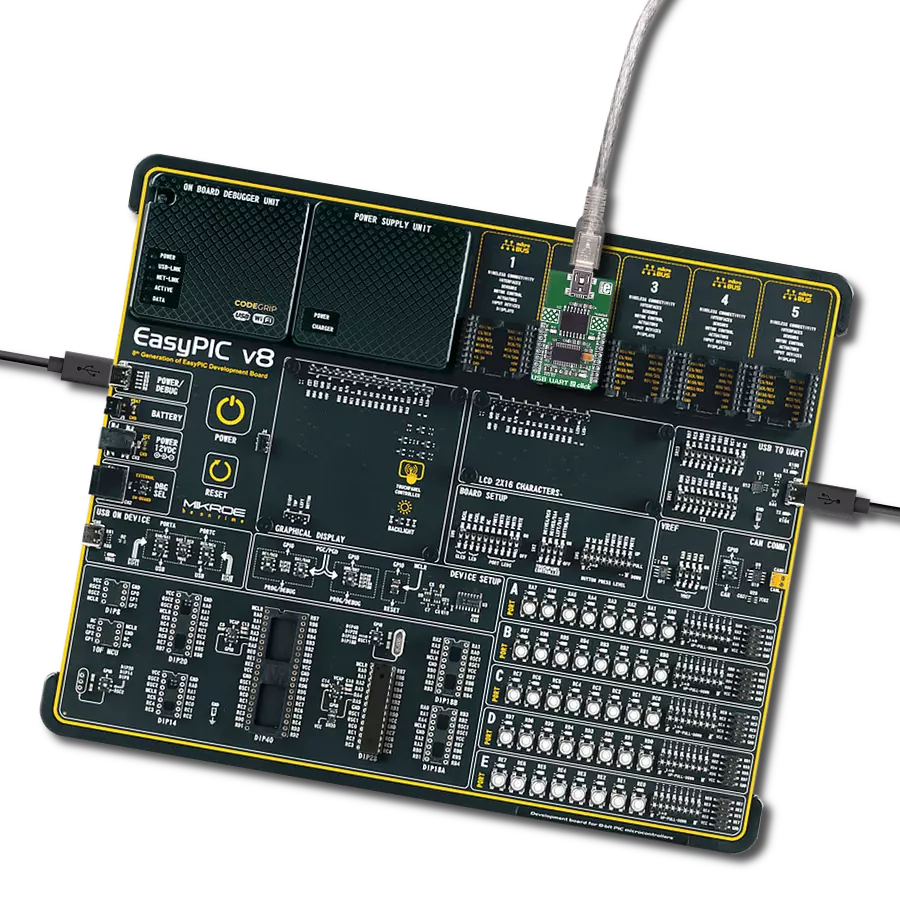 USB UART 2 Click with EasyPIC v8