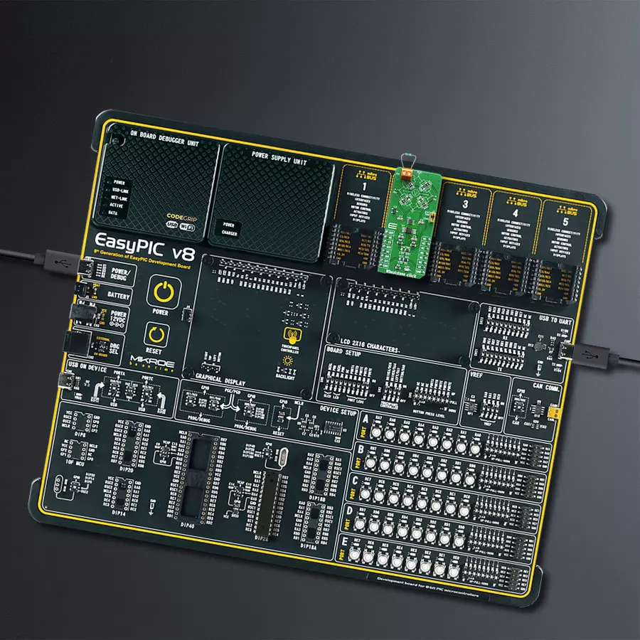 EasyPIC v8 Access DIPMB 1 - upright/background hardware assembly