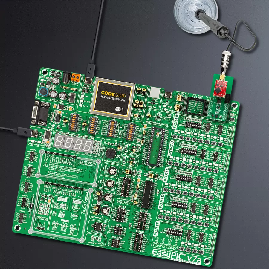 EasyPIC v7a Access MB 1 - upright/background hardware assembly