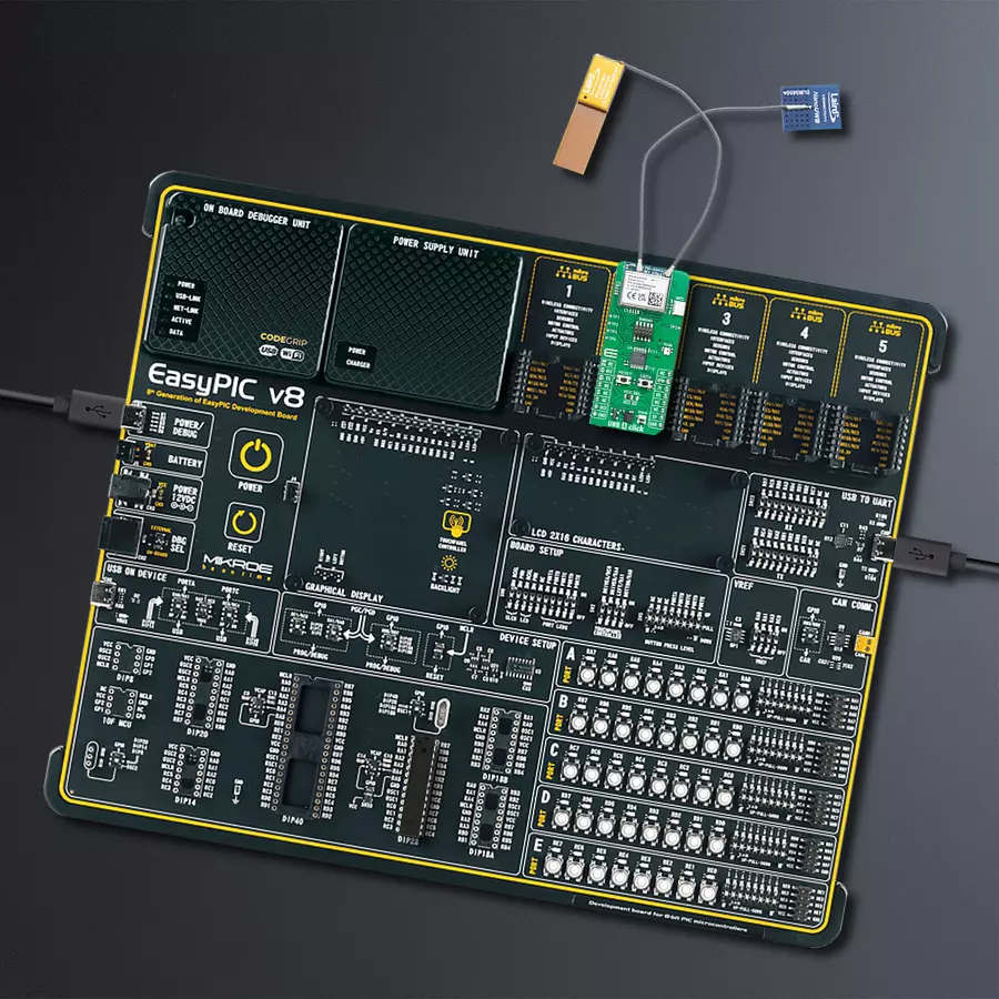 EasyPIC v8 Access DIPMB 1 - upright/background hardware assembly