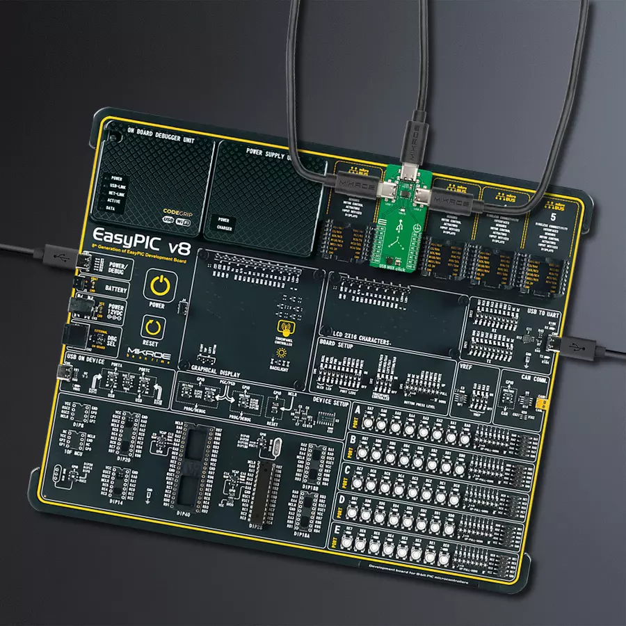 EasyPIC v8 Access DIPMB 1 - upright/background hardware assembly