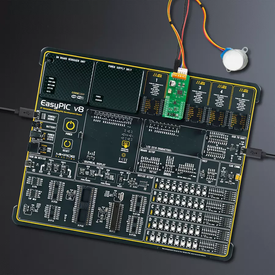 EasyPIC v8 Access DIPMB 1 - upright/background hardware assembly