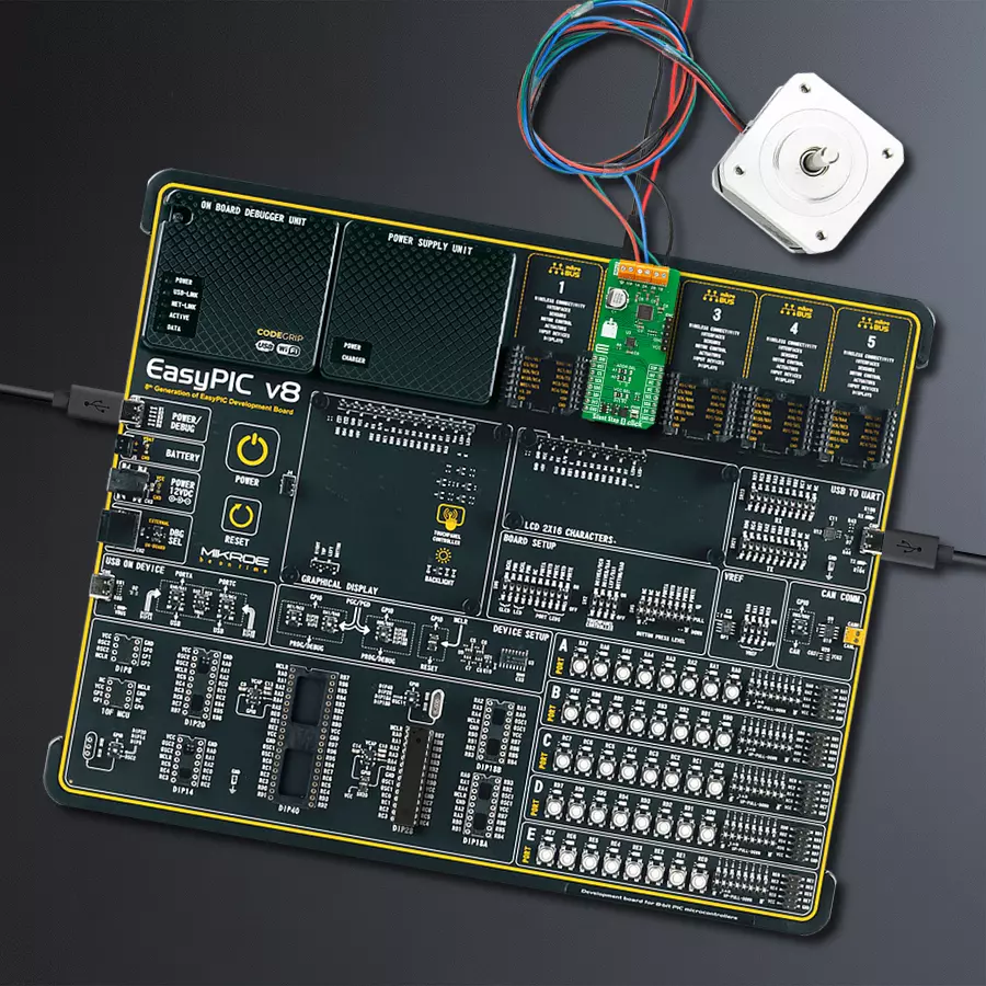 EasyPIC v8 Access DIPMB 1 - upright/background hardware assembly