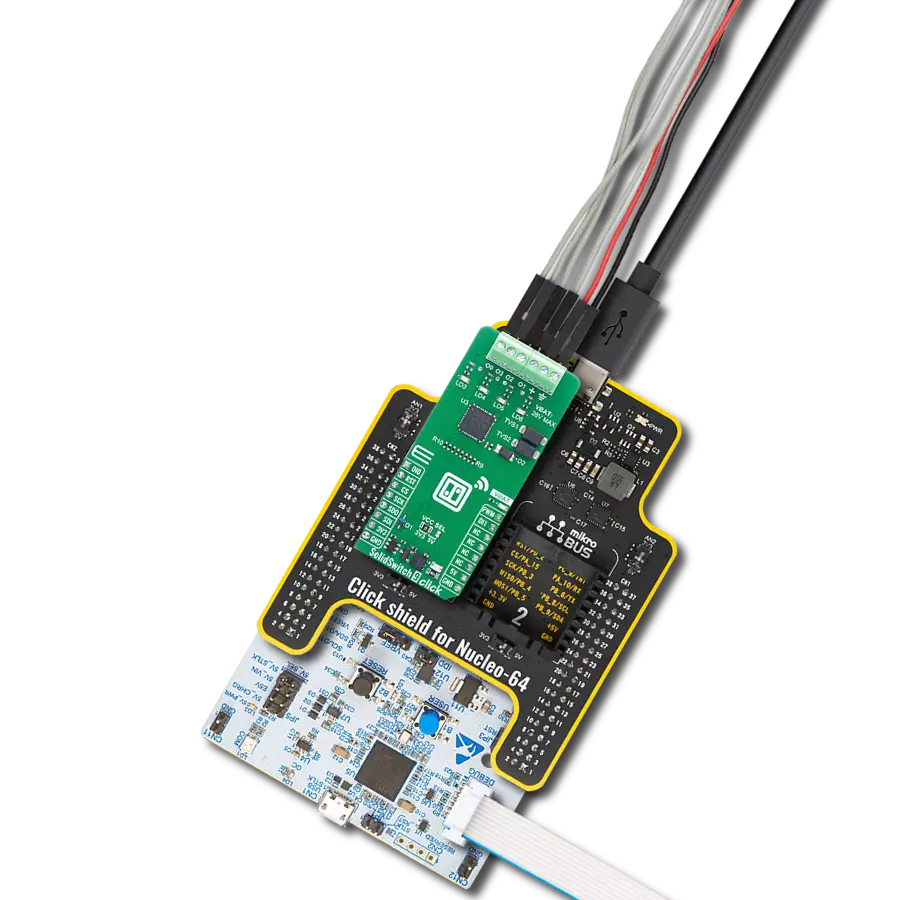 SolidSwitch 9 Click with Nucleo 64 with STM32G474RE MCU