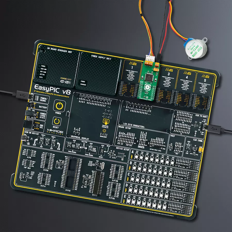 EasyPIC v8 Access DIPMB 1 - upright/background hardware assembly