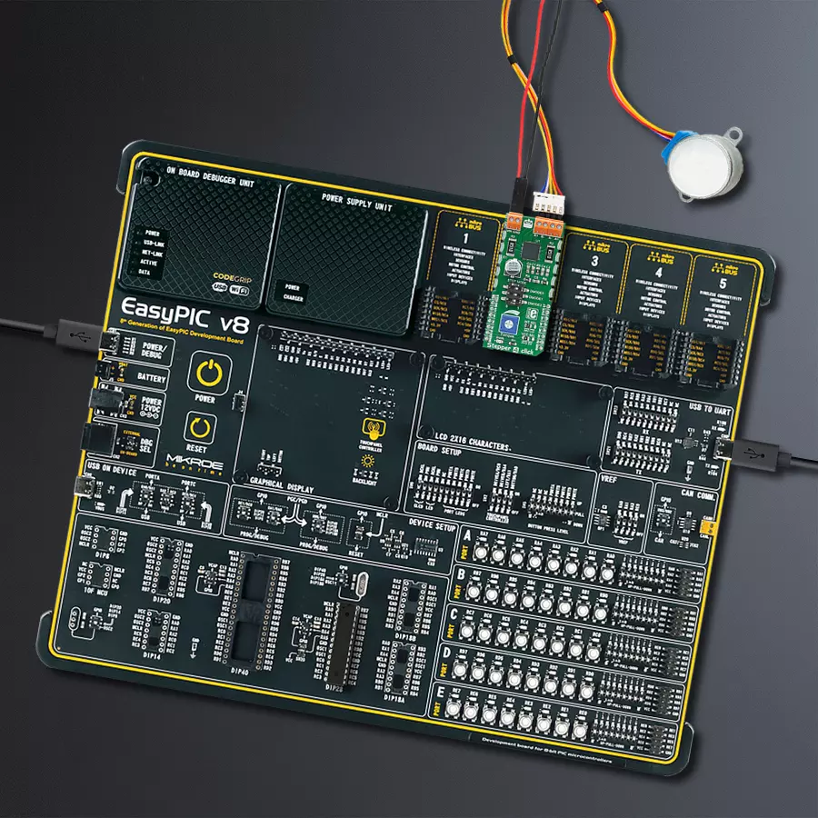 EasyPIC v8 Access DIPMB 1 - upright/background hardware assembly