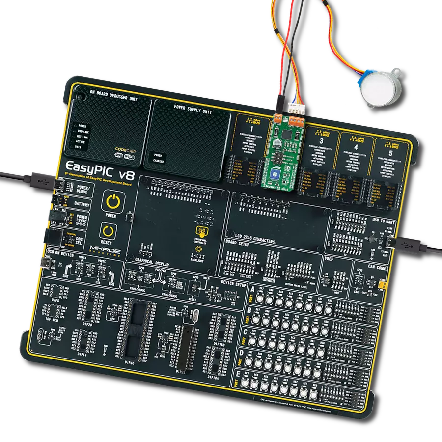 Stepper 4 click with EasyPIC v8