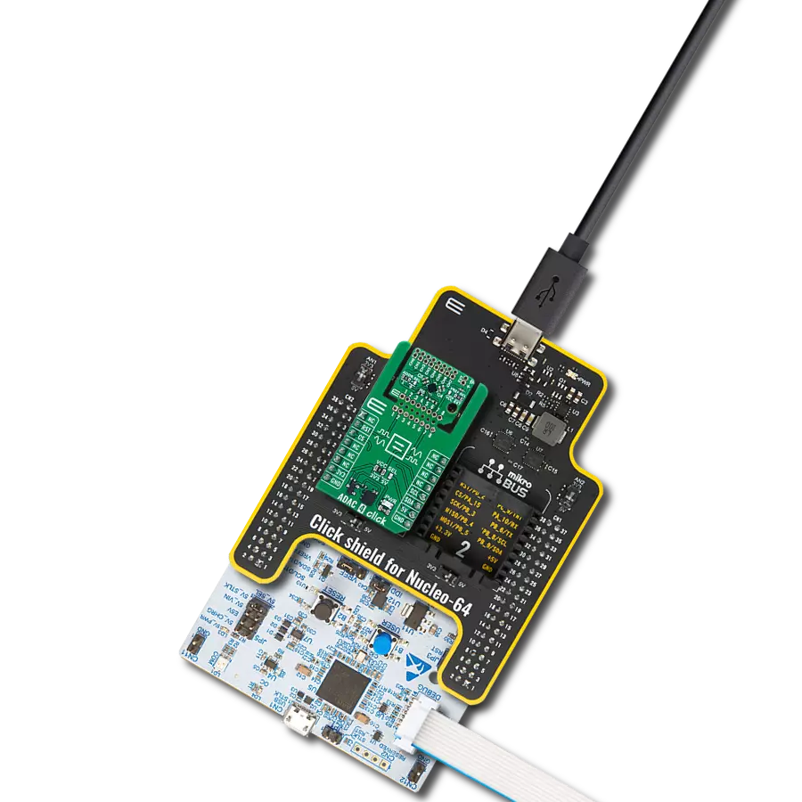 ADAC 4 Click with Nucleo 64 with STM32G474RE MCU