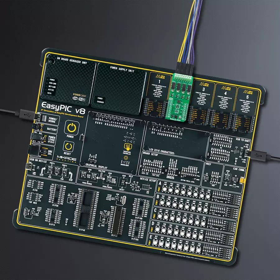 EasyPIC v8 Access DIPMB 1 - upright/background hardware assembly