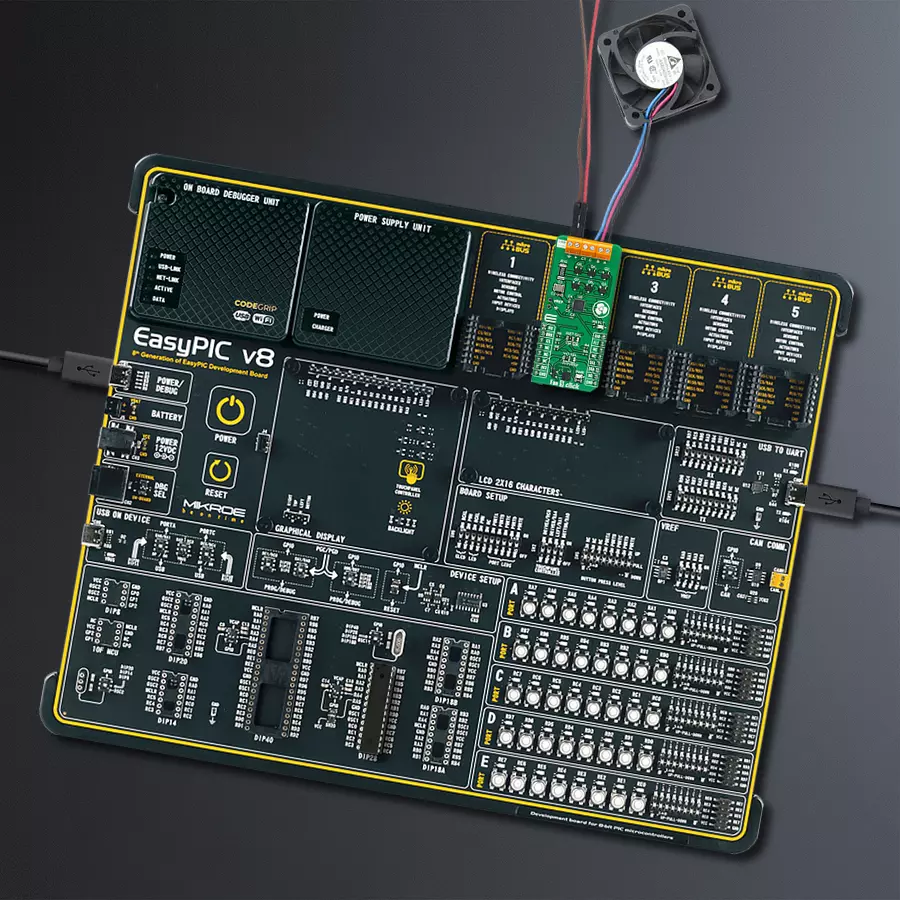 EasyPIC v8 Access DIPMB 1 - upright/background hardware assembly