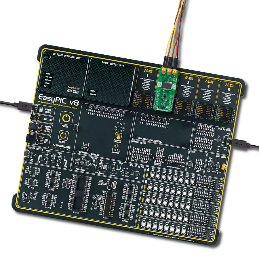 ISO ADC 7 Click with EasyPIC v8
