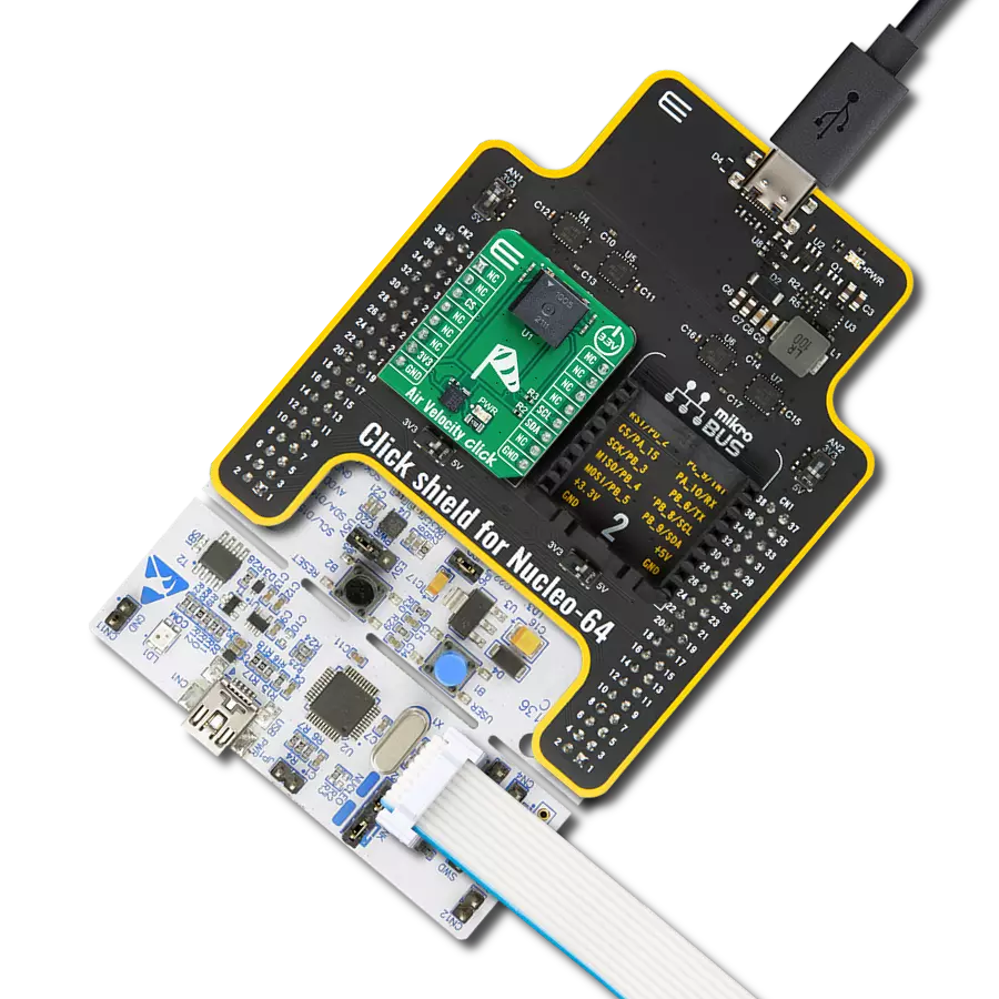 Air Velocity Click with Nucleo 64 with STM32G071RB MCU