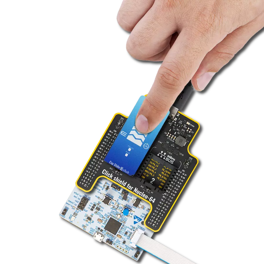 Cap Slider 3 Click with Nucleo 64 with STM32G474RE MCU