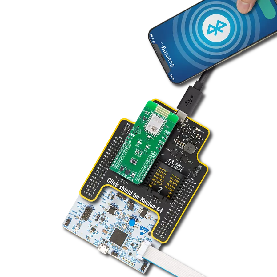 BT-EZ 2 Click with Nucleo 64 with STM32G474RE MCU