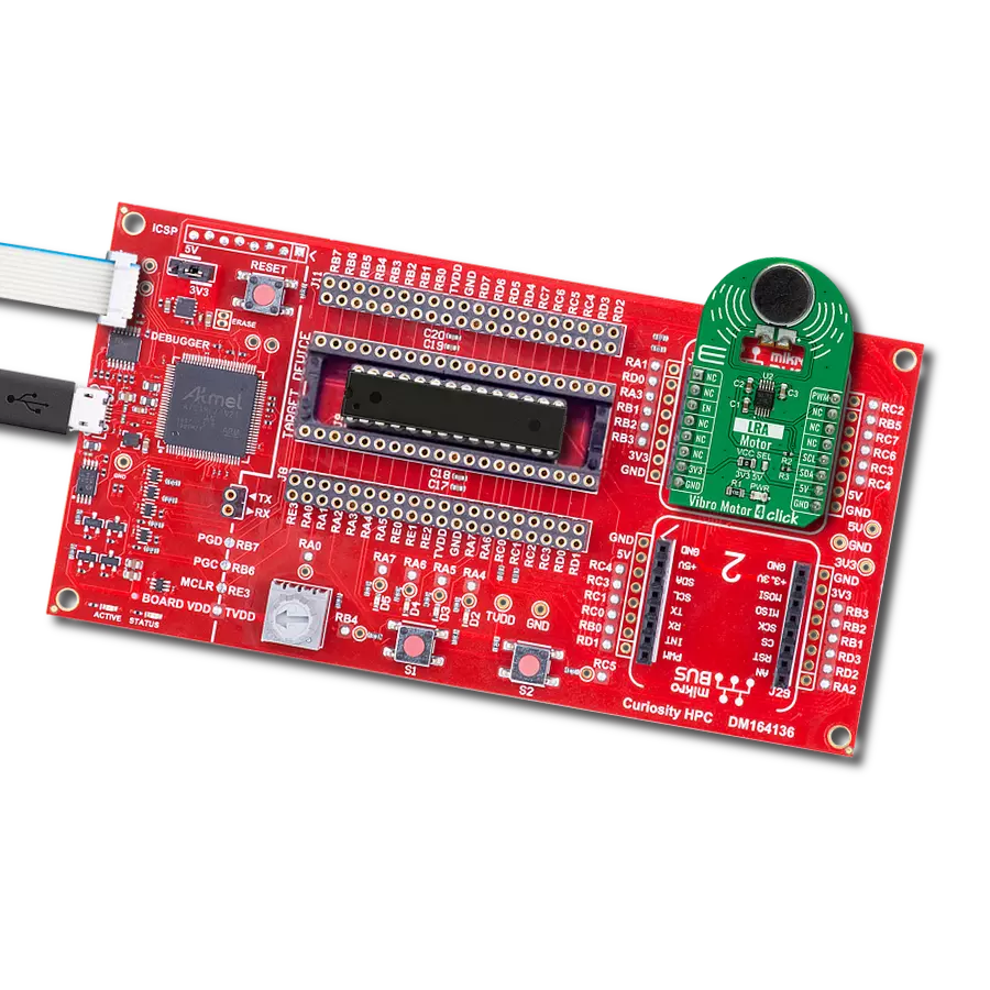 Vibro Motor 4 Click with Curiosity HPC