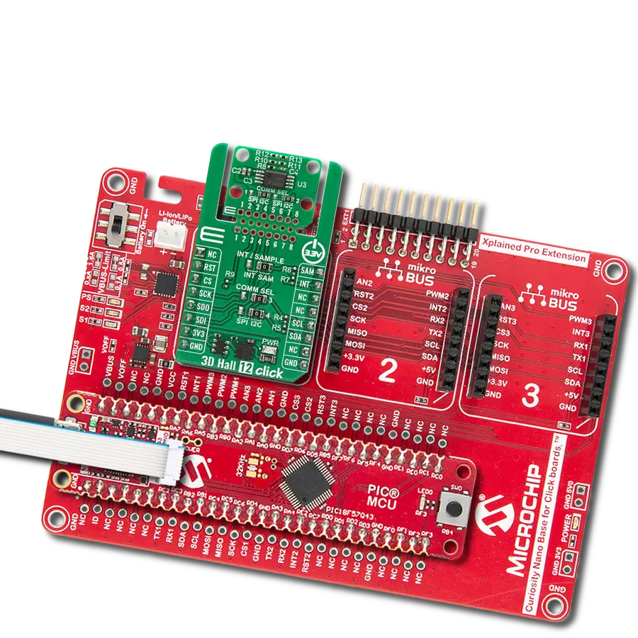 Combine the A31331KLEATR-XYZ-IC-06 and PIC18F57Q43 to achieve 3D magnetic field measurement and angle detection