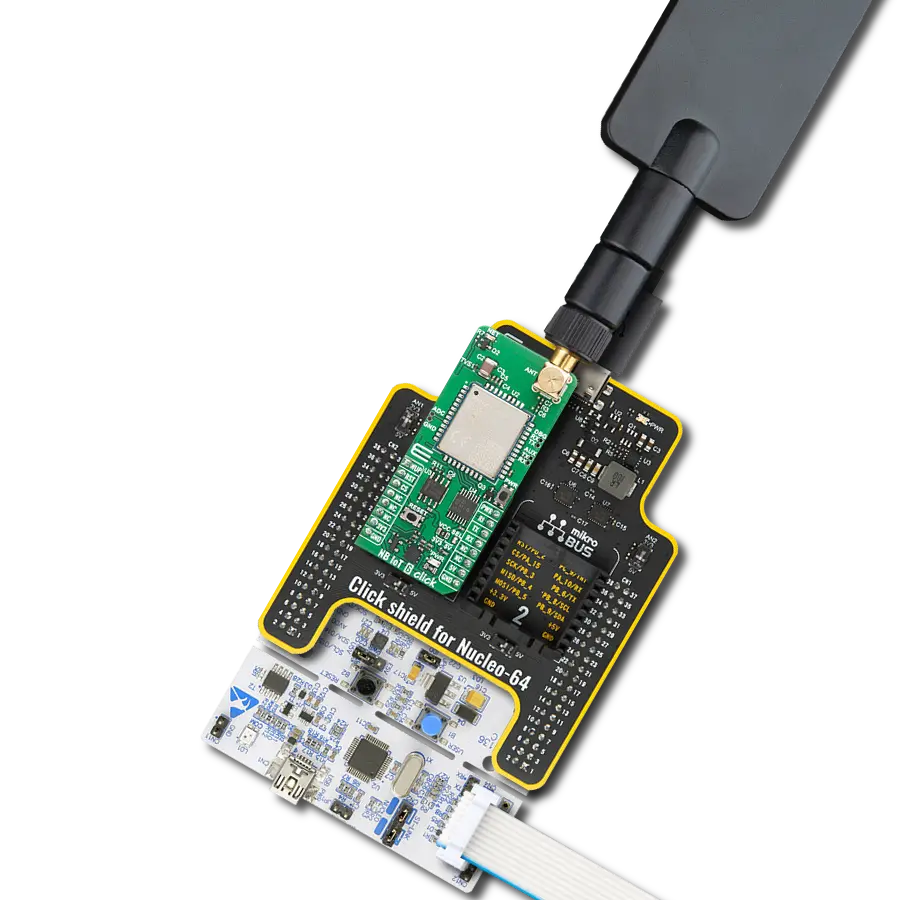 NB IoT 6 Click with Nucleo 64 with STM32F410RB MCU