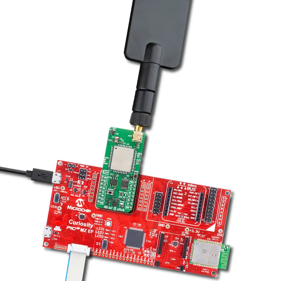 NB IoT 6 Click with Curiosity PIC32 MZ EF
