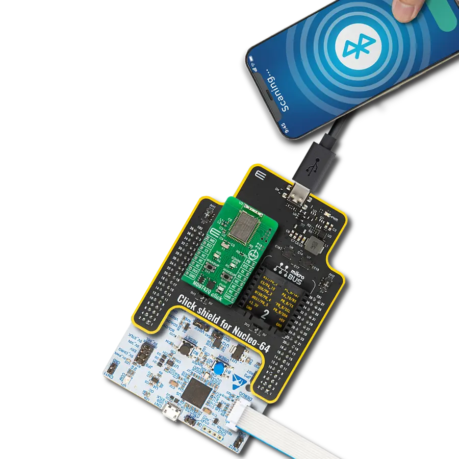MDBT42Q Click with Nucleo 64 with STM32G474RE MCU