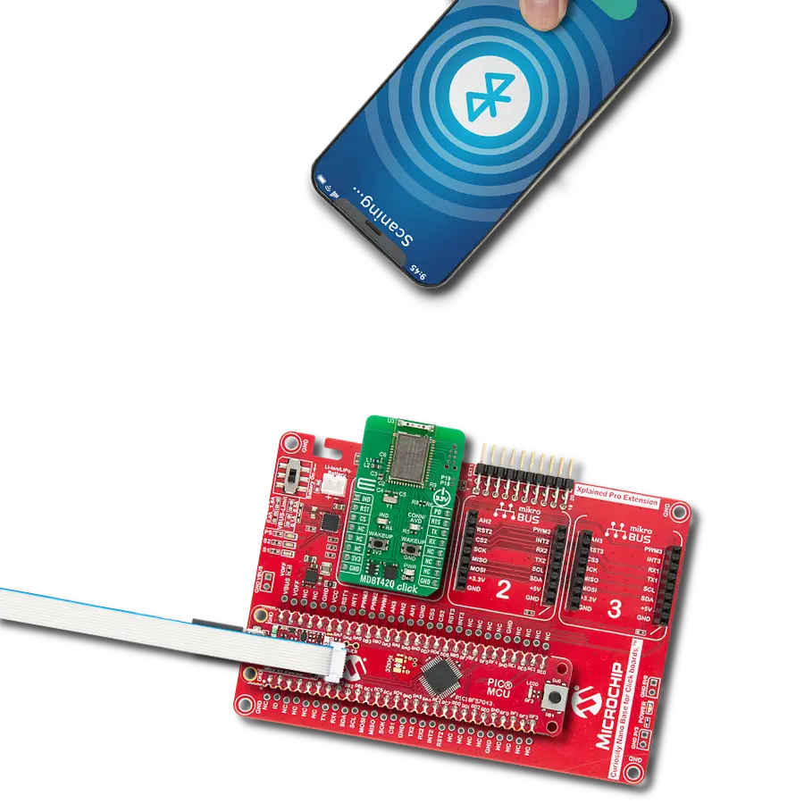Add Bluetooth Low Energy connectivity to embedded designs with MDBT42Q-AT2 and PIC18F57Q43
