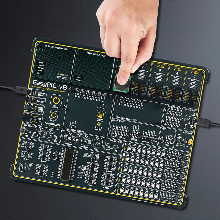 EasyPIC v8 Access DIPMB 1 - upright/background hardware assembly