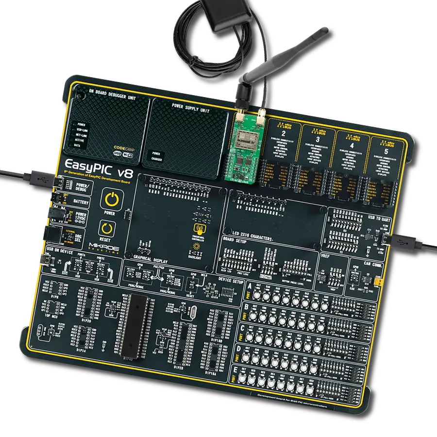 Provide long-range LTE-M and NB-IoT connectivity with built-in GNSS using the HL7812 and PIC18F4685