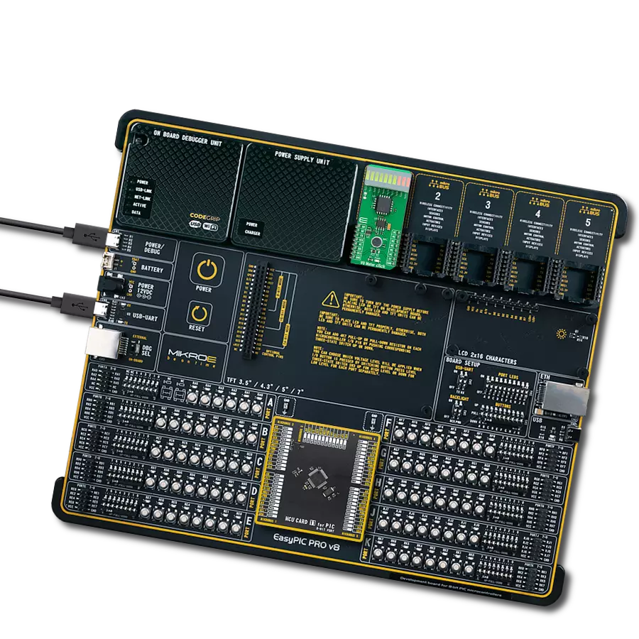 Displays the intensity of an audio signal using LM3914 and PIC18F57Q43