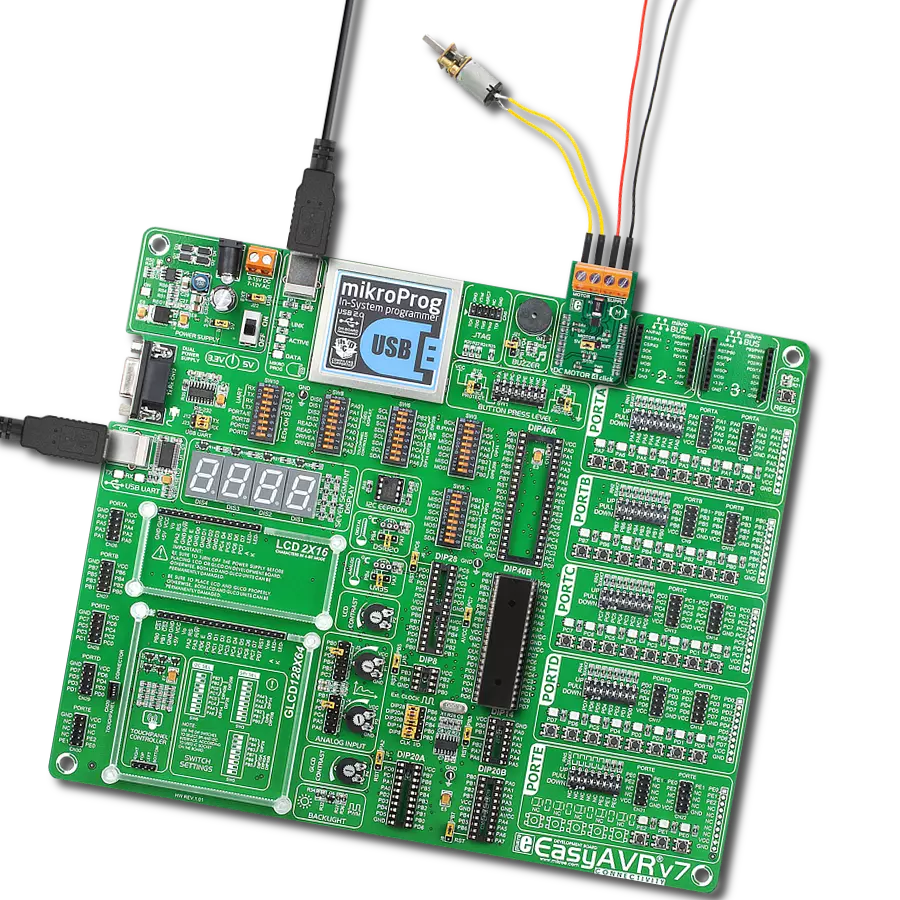 DC MOTOR 4 click with EasyAVR v7