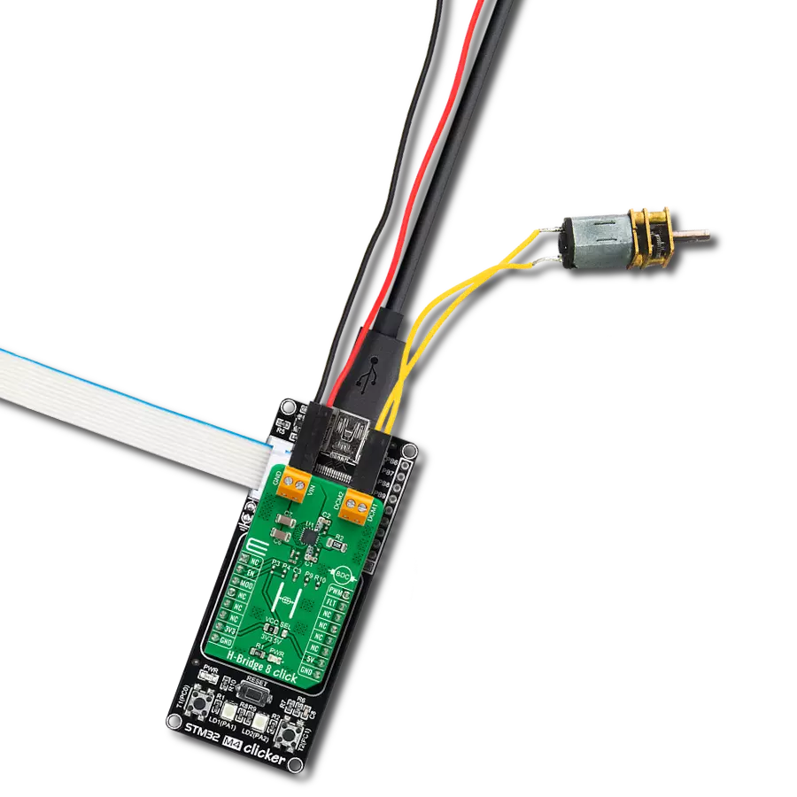 H-Bridge 8 Click with STM32 M4 clicker