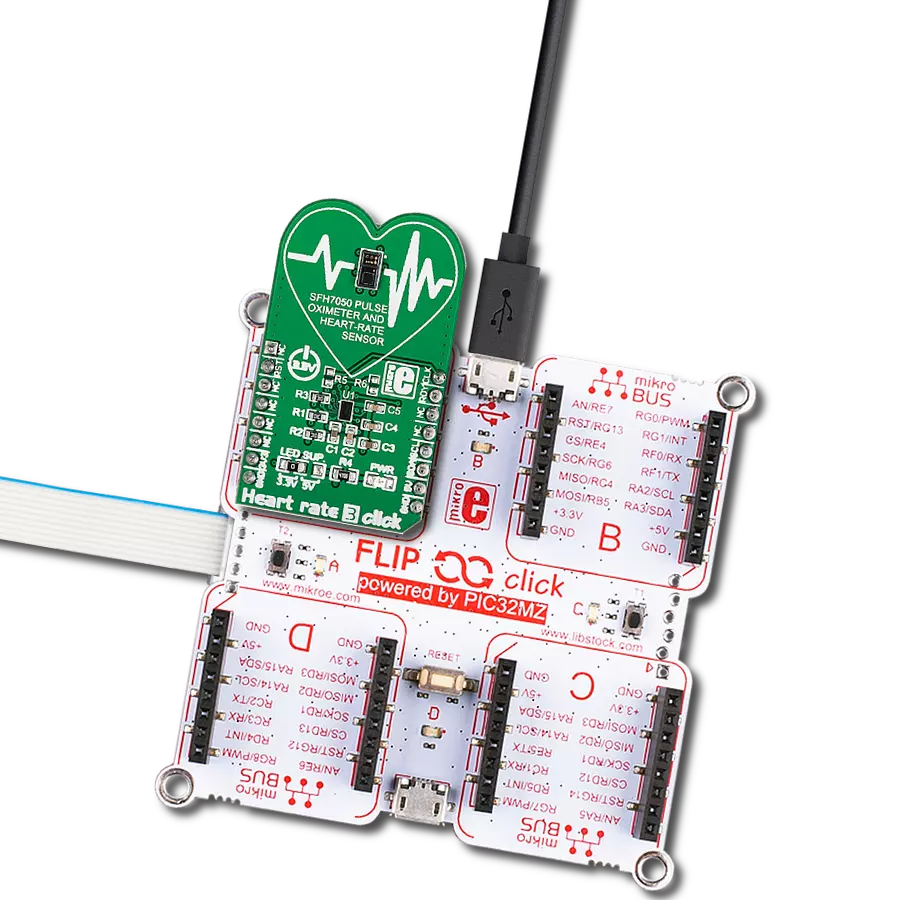 Comprehensive heart monitoring based on SFH7050 and PIC32MZ2048EFH100