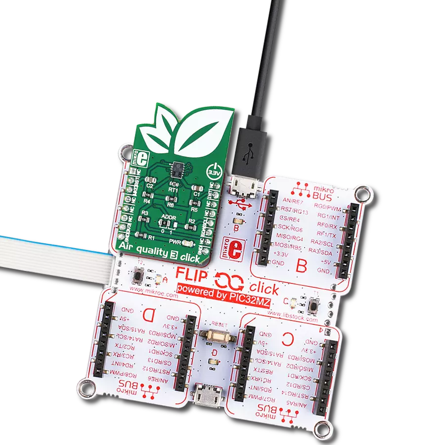 Air quality 3 Click with Flip&Click PIC32MZ