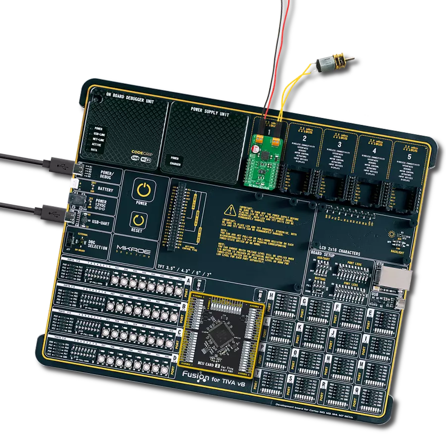 DC Motor 18 Click with Fusion for Tiva v8