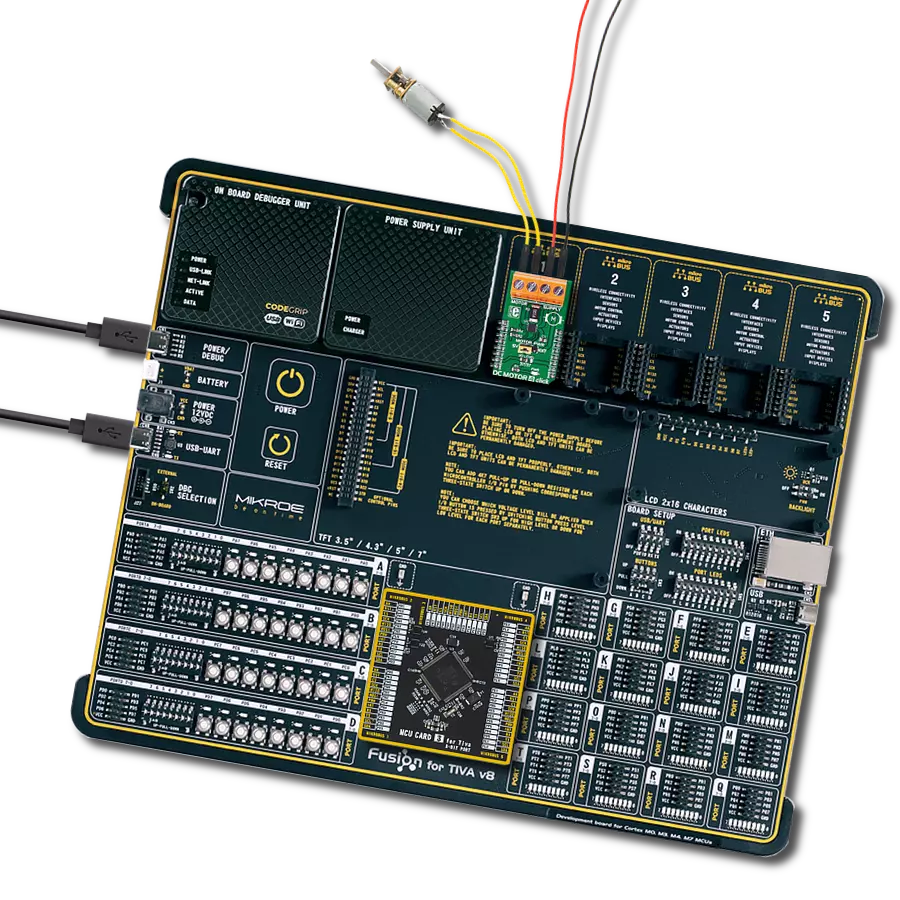 DC MOTOR 4 click with Fusion for Tiva v8