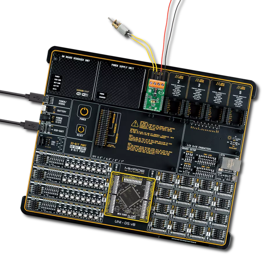 DC MOTOR 4 click with UNI-DS v8