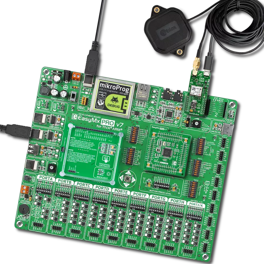 GNSS 7 Click with EasyMx PRO v7 for Tiva