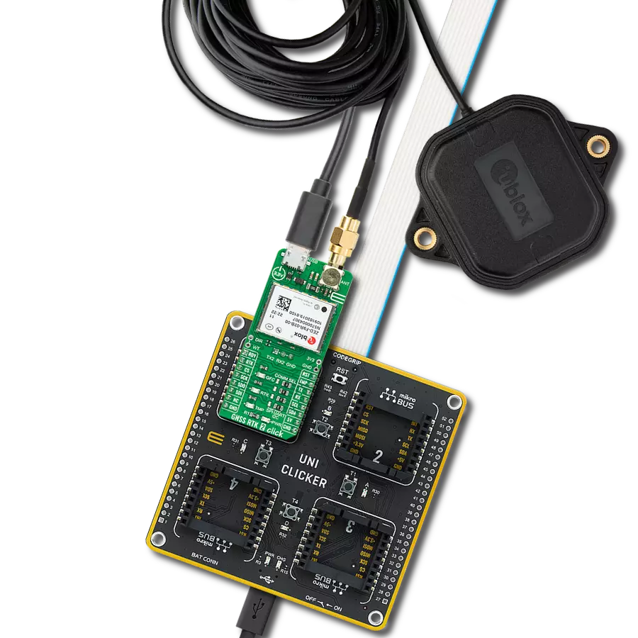 GNSS RTK 2 Click with UNI Clicker