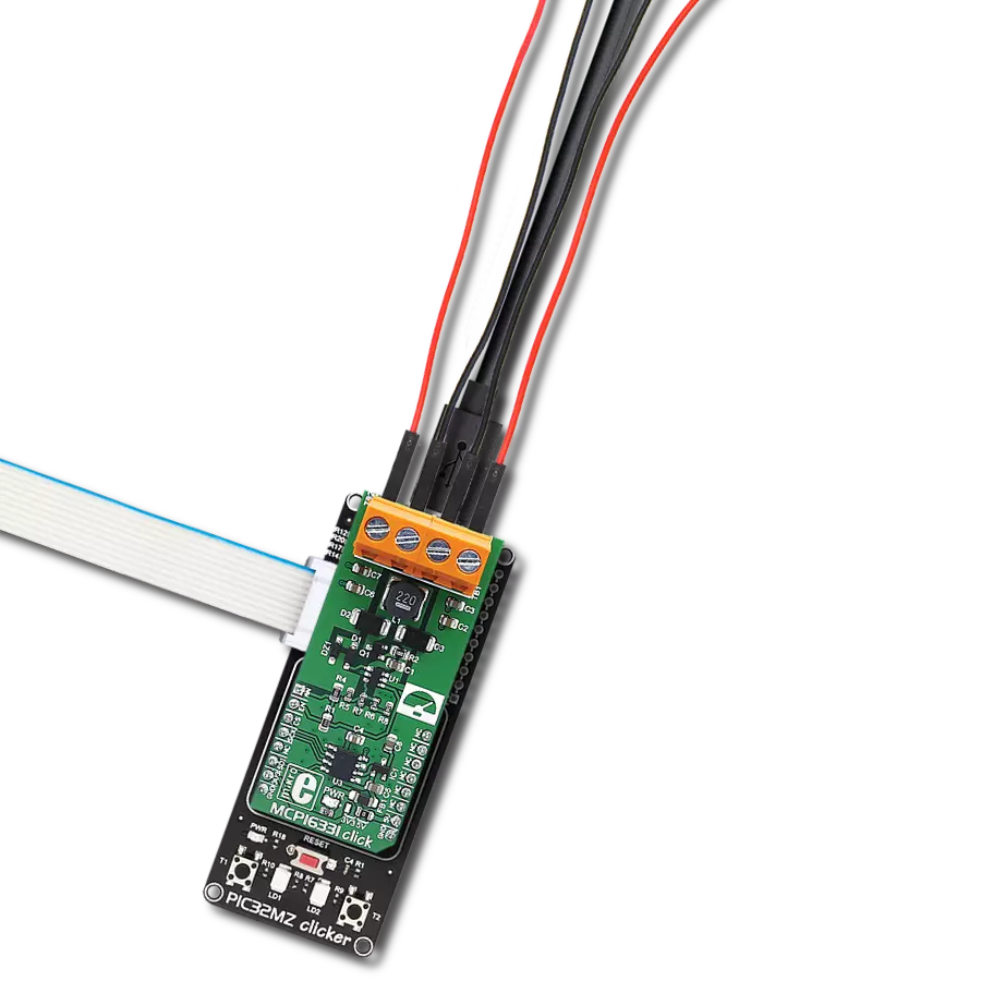MCP16331 Click with PIC32MZ clicker