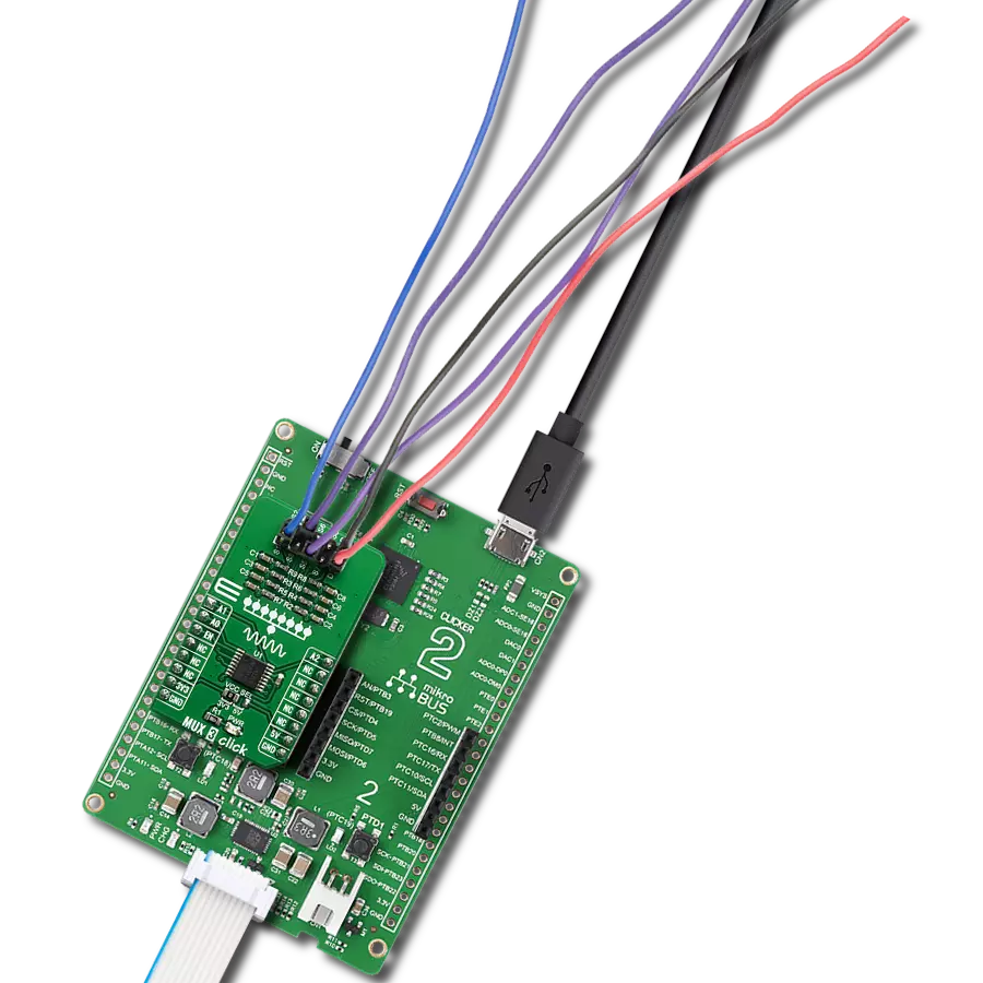 MUX 3 Click with Clicker 2 for Kinetis