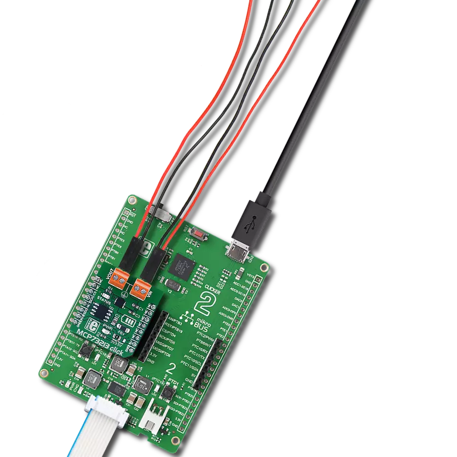 MCP73213 click with Clicker 2 for Kinetis