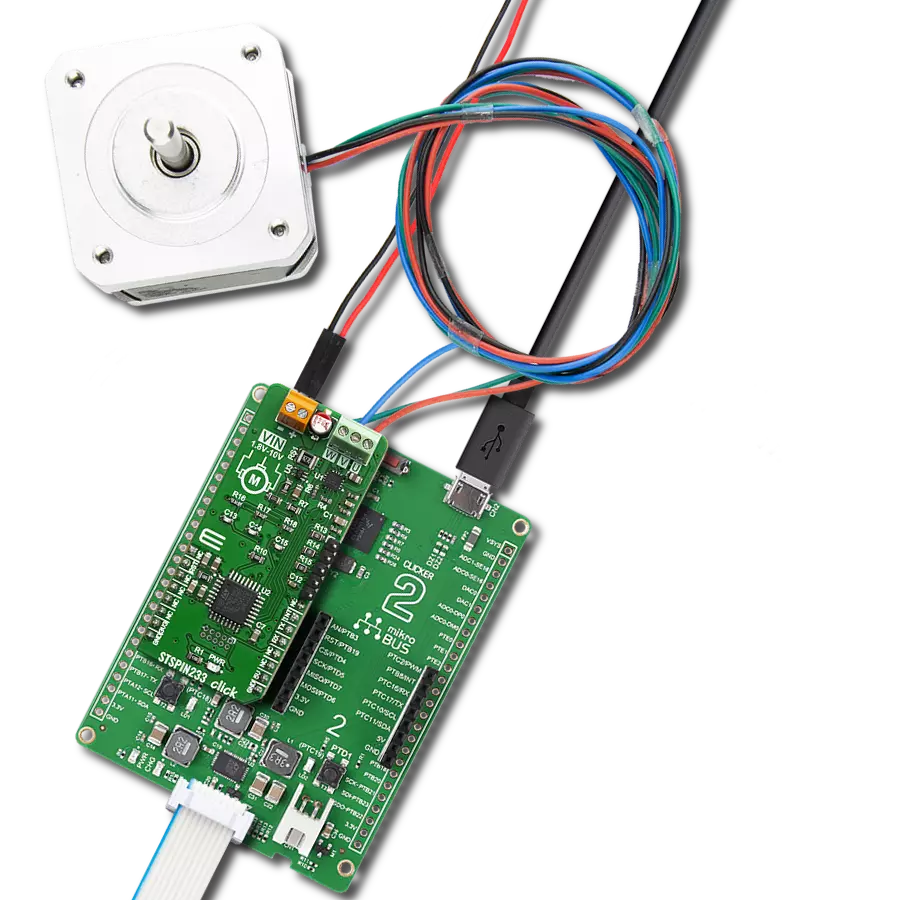 STSPIN233 Click with Clicker 2 for Kinetis