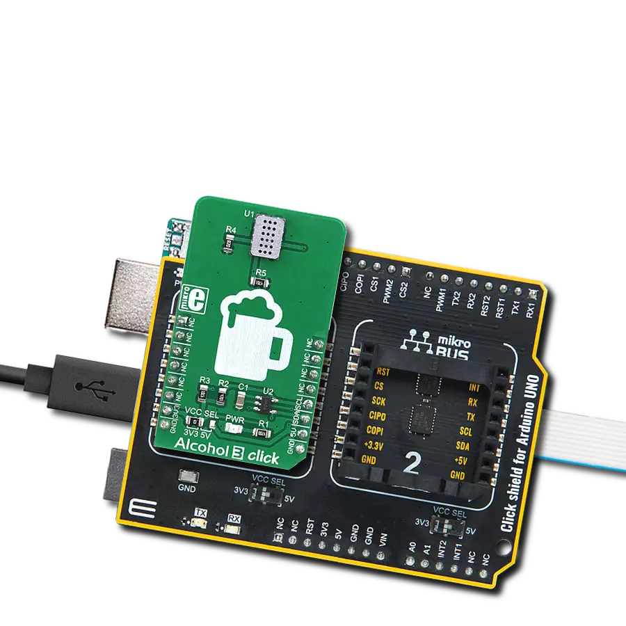 Alcohol 3 Click with Arduino UNO Rev3