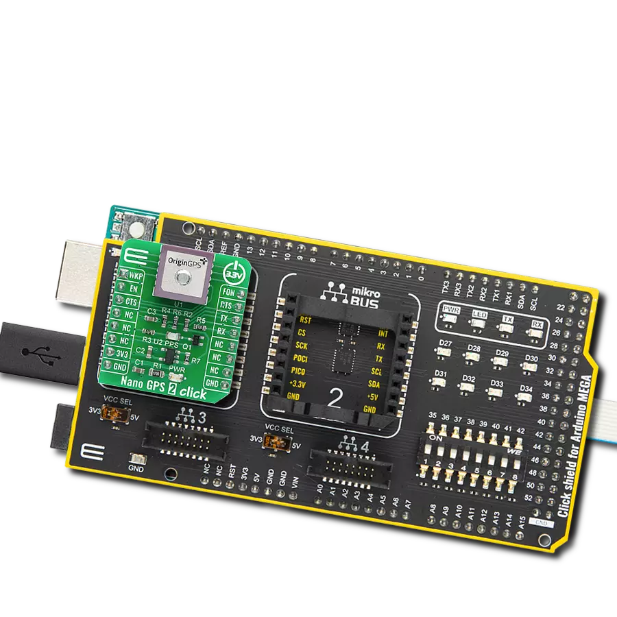 Nano GPS 2 Click with Arduino Mega 2560 Rev3
