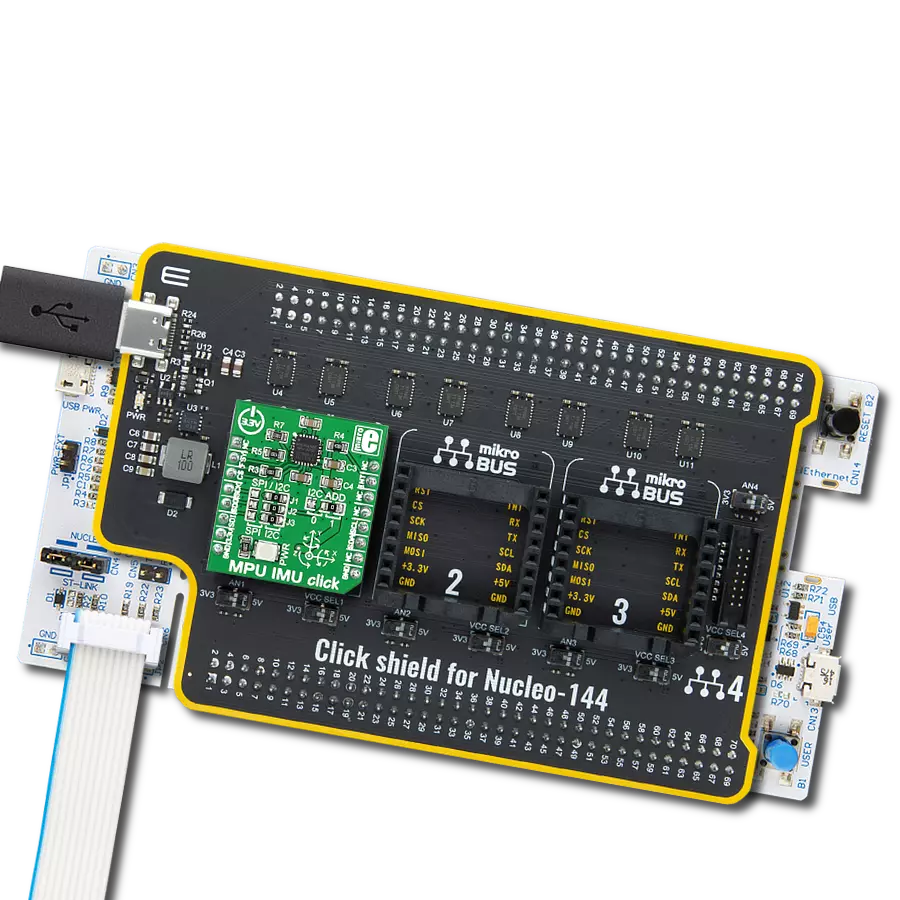 MPU IMU Click with Nucleo 144 with STM32F413ZH MCU