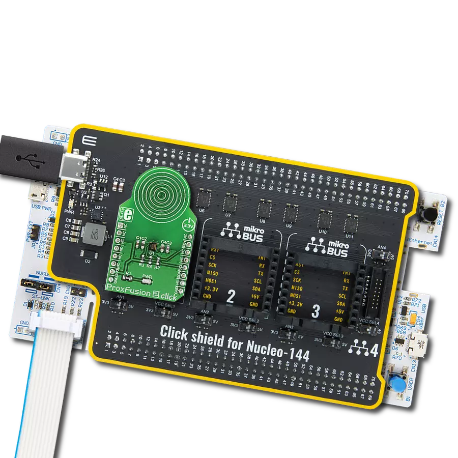ProxFusion 2 Click with Nucleo 144 with STM32F413ZH MCU
