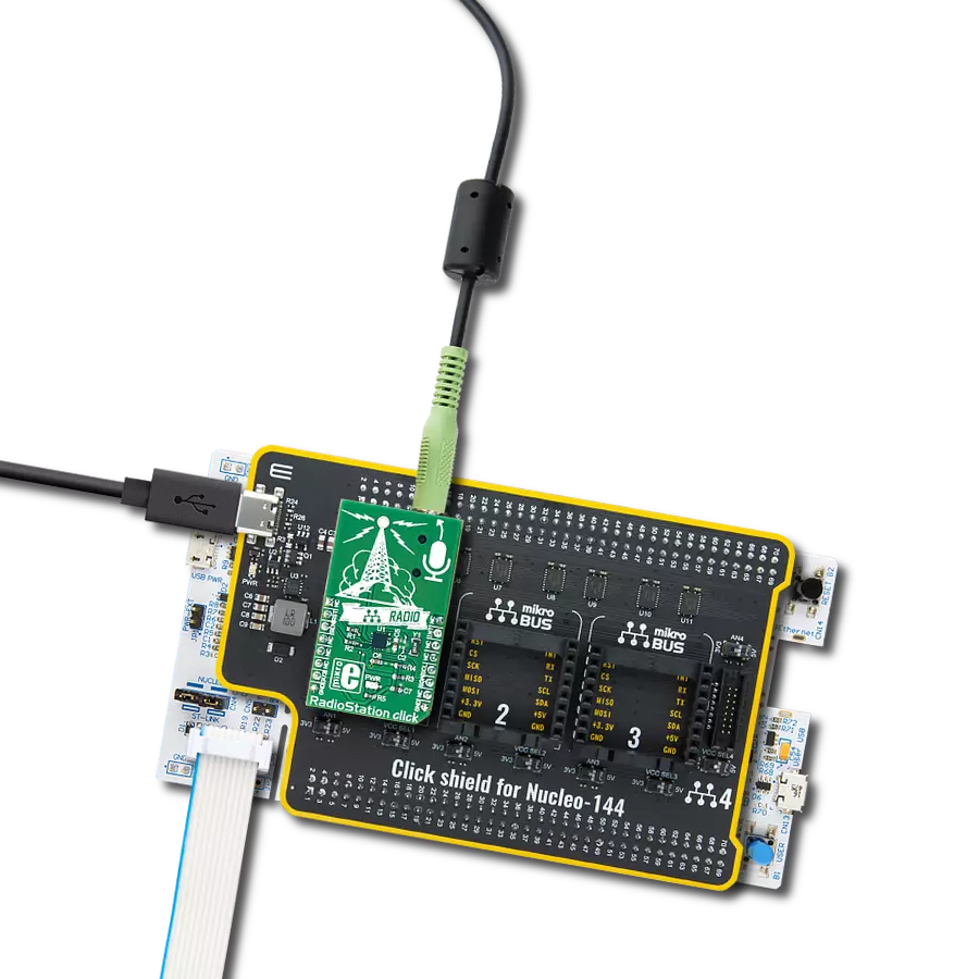 RadioStation Click with Nucleo 144 with STM32H743ZI MCU